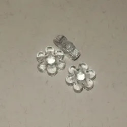 pedra chaton com furo passante flor 16mm passante 4x3mm cristal transparente 10 pe�as